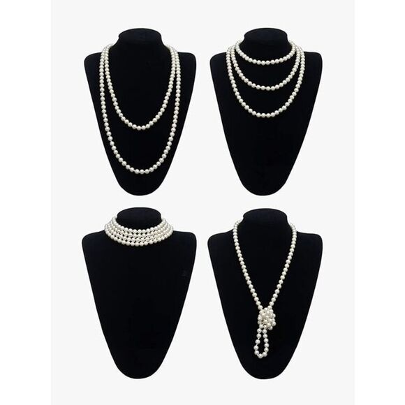 ❤️✨ 4PCS 1920s Red Accessories Flapper Great Gatsby Retro Costume Set NEW main image 8